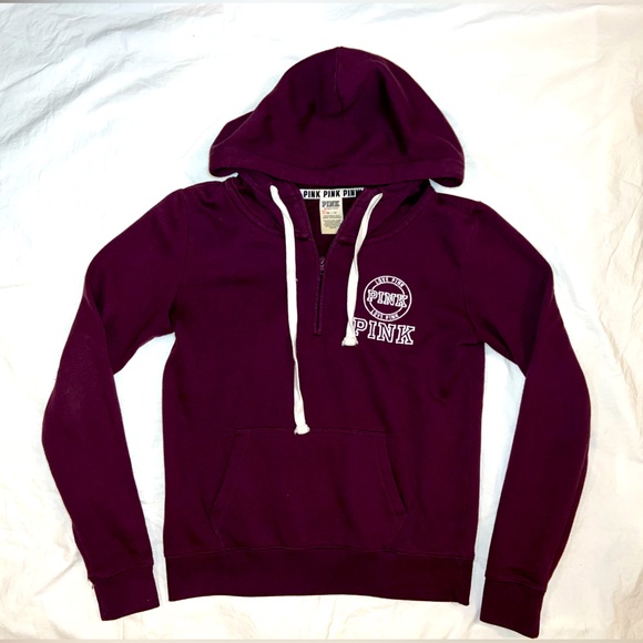 Maroon PINK Quarter zip hoodie - Picture 1 of 1